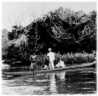 Lutz com Herclides-Csar de Souza Arajo em Barra do Piqueri, rio Paran, em 1918.